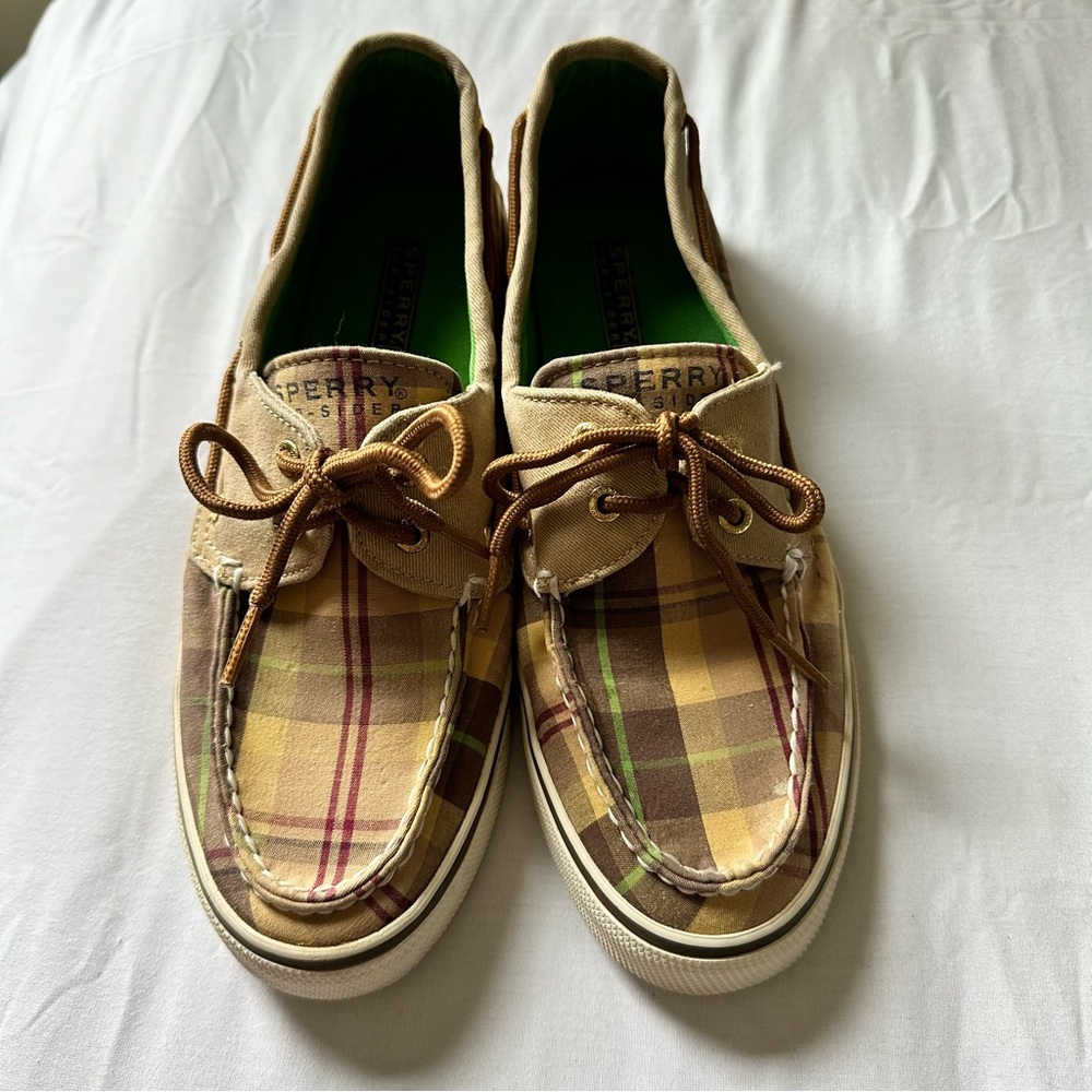 Sperry Plaid Boat Shoes Women's Size 8.5